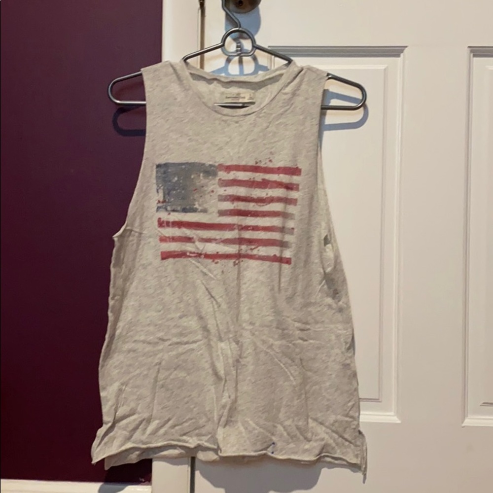 American flag muscle tee